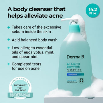 DERMA:B AC Control Body Wash 420ml - Fresh & Smooth