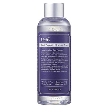 ⁠DEAR KLAIRS Supple Preparation Unscented Toner 180 ml - Soft & Supple