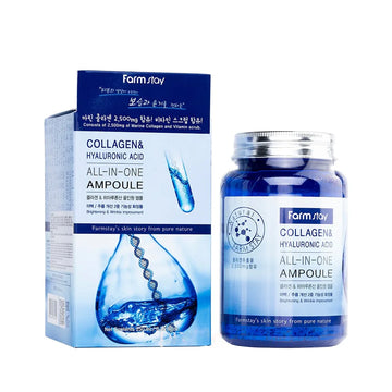 FARM STAY Collagen & Hyaluronic Acid All-In-One Ampoule 250ml - Hydrate & Glow