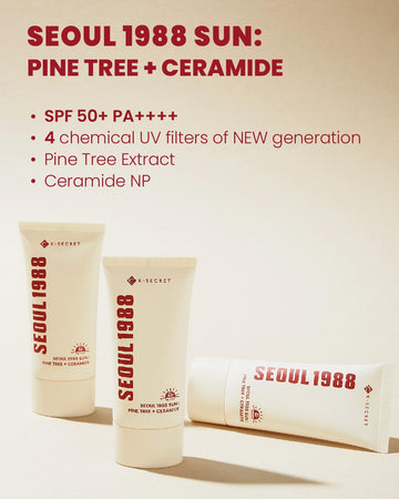 K-SECRET SEOUL 1988 Sun Pine Tree + Ceramide SPF50+ 50ml - Calm & Protect