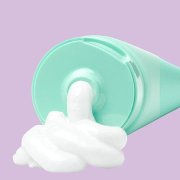 Assemble K - Play .Try .Glow NACIFIC Super Clean Foam Cleanser 100ml tube, mint green with teal lettering.