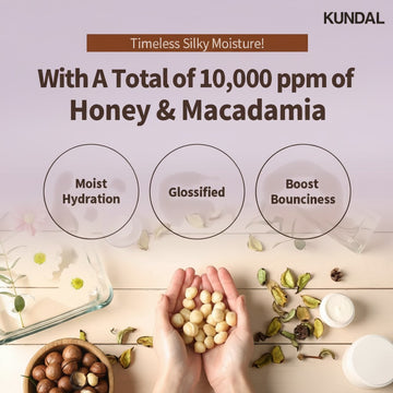 Assemble K - Play .Try .Glow Honey & Macadamia Shampoo with 10,000 ppm for moist hydration, glossified, and bouncy hair.