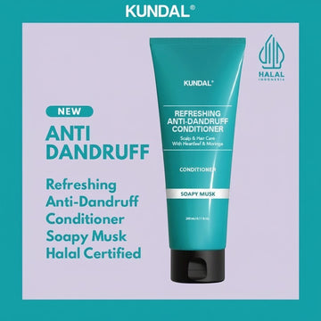 Assemble K - Play .Try .Glow Kundal Refreshing Anti-Dandruff Conditioner in Soapy Musk scent, 250ml. Halal certified.