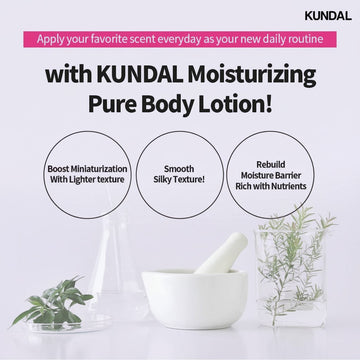 Assemble K - Play .Try .Glow KUNDAL Baby Powder scented moisturizing body lotion with aloe, honey, and macadamia extracts.