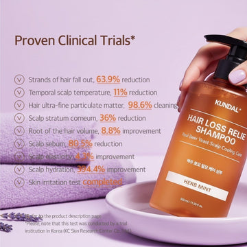 Assemble K - Play .Try .Glow KUNDAL Hair Loss Relief Shampoo with Herb Mint scent, 500ml. Proven clinical trials show reduced hair fall and improved scalp health.