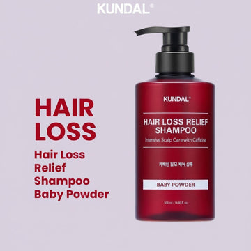 Assemble K - Play .Try .Glow KUNDAL Hair Loss Relief Shampoo in Baby Powder scent, 500ml. Intensive scalp care with caffeine.