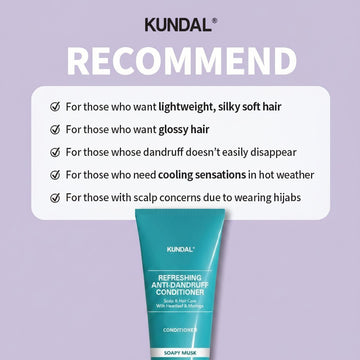 Assemble K - Play .Try .Glow Kundal Refreshing Anti-Dandruff Conditioner for lightweight, silky, glossy hair with cooling sensation. Teal tube.