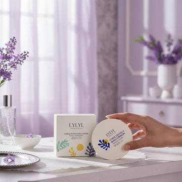 Assemble K - Play .Try .Glow LYLYL CoralCentella Sun Cushion with SPF 50+ PA++++, cooling & soothing effect.