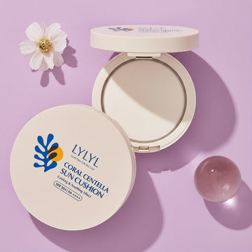 Assemble K - Play .Try .Glow LYLYL Coral Centella Sun Cushion SPF 50+ PA++++ with cooling & soothing effect.