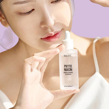Assemble K - Play .Try .Glow NACIFIC Phyto Niacin Brightening Essence 50ml with dropper, clear bottle, hydrating and brightening serum.
