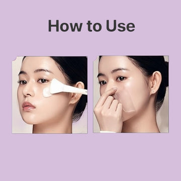 Assemble K - Play .Try .Glow: Woman applying NACIFIC Rice Pepta Collagen peel-off mask with a brush, then peeling it off.