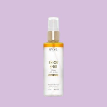 Assemble K - Play .Try .Glow: Nacific Fresh Herb Origin Revival Mist Serum, a hydrating mist serum with aloe vera to balance oil and moisture.