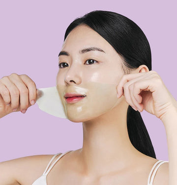 Assemble K - Play .Try .Glow NACIFIC Green Tea Cica Collagen Gel Mask for soothing, hydration, and pore care.
