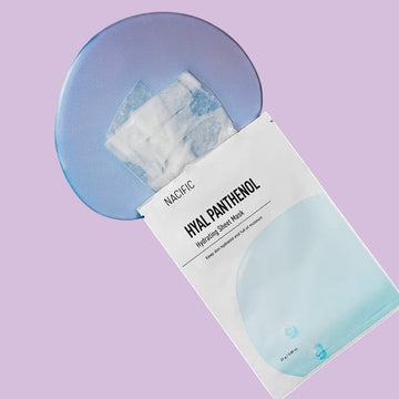 Assemble K - Play .Try .Glow NACIFIC Hyal Panthenol Hydrating Sheet Mask with hyaluronic acid and panthenol for dewy skin.