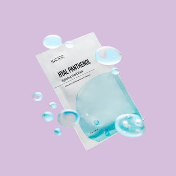Assemble K - Play .Try .Glow NACIFIC Hyal Panthenol Hydrating Sheet Mask with hyaluronic acid and panthenol for dewy skin.