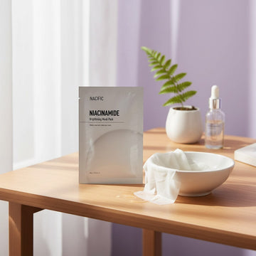 Assemble K - Play .Try .Glow NACIFIC Niacinamide Brightening Mask Pack for illuminating and hydrating skin. Bamboo cellulose fabric.