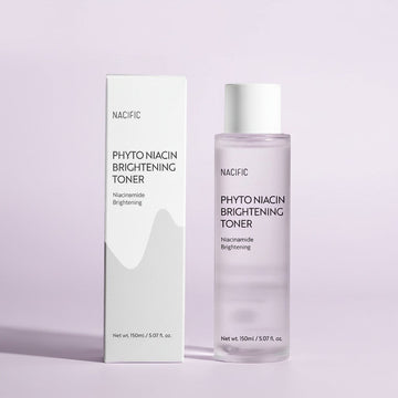 Assemble K - Play .Try .Glow NACIFIC Phyto Niacin Brightening Toner with niacinamide and bamboo extract, 150ml bottle and box.