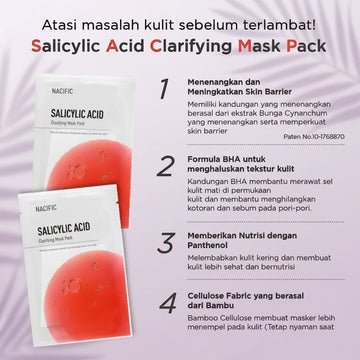 Assemble K - Play .Try .Glow NACIFIC Salicylic Acid Clarifying Mask Pack with BHA to exfoliate and soothe skin.