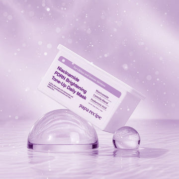 Assemble K - Play .Try .Glow Papa Recipe Niacinamide PDRN Brightening Tone-Up Daily Mask for dull skin with hyaluronic acid.