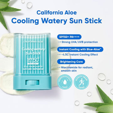 Assemble K - Play .Try .Glow NATURE REPUBLIC California Aloe Cooling Watery Sun Stick with SPF50+ PA++++ protection.