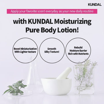 Assemble K - Play .Try .Glow Honey Glow Body Care Bundle featuring KUNDAL moisturizing body lotion with herbal extracts