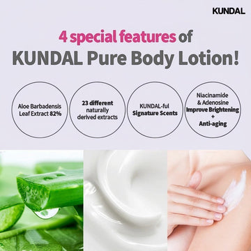 Assemble K - Play .Try .Glow Honey Glow Body Care Bundle featuring KUNDAL Pure Body Lotion with aloe and niacinamide.