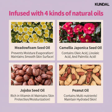 Assemble K - Play .Try .Glow KUNDAL Baby Powder body lotion with Meadowfoam, Camellia, Jojoba, and Peanut oils.