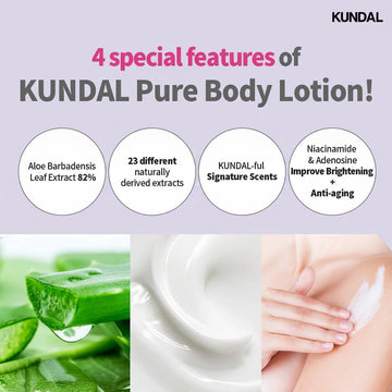 Assemble K - Play .Try .Glow KUNDAL Pure Body Lotion Acacia Moringa, 500ml, with aloe vera and natural extracts for anti-aging and brightening.