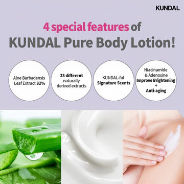 Assemble K - Play .Try .Glow KUNDAL Cherry Blossom Body Lotion with aloe, natural extracts, and adenosine for brightening & anti-aging.