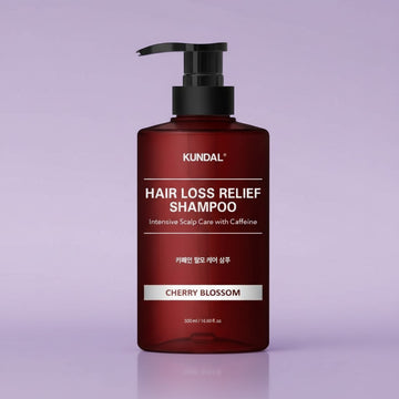 Assemble K - Play .Try .Glow KUNDAL Hair Loss Relief Shampoo with Caffeine in Cherry Blossom scent, 500ml bottle.