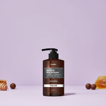 Assemble K - Play .Try .Glow KUNDAL Honey & Macadamia Shampoo, 500ml bottle with pump, White Musk scent, EWG verified ingredients.