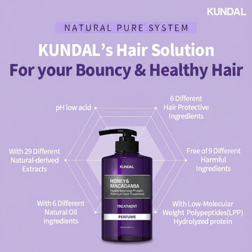 Assemble K - Play .Try .Glow Kundal Honey & Macadamia Protein Treatment, 500ml, White Musk scent. Deep conditioning hair treatment.