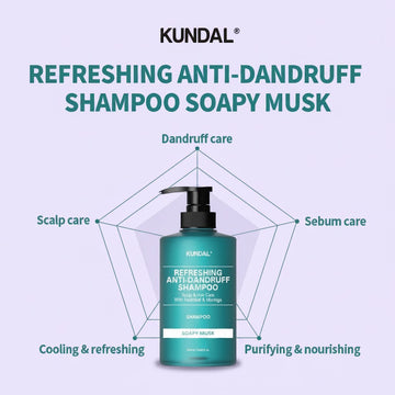 Assemble K - Play .Try .Glow Refreshing Anti-Dandruff Shampoo bottle with Soapy Musk scent. 500ml.