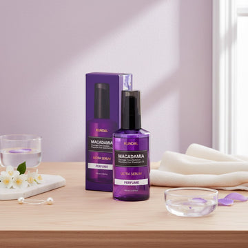 Assemble K - Play .Try .Glow KUNDAL Ultra Hair Serum in White Musk scent, 100ml bottle with pump, damage care solution.