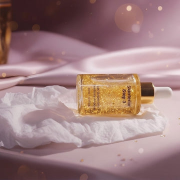 Assemble K - Play .Try .Glow Skinterior Step 3 24K Golden Silky Reinforce Ampoule with gold flakes, 30ml.