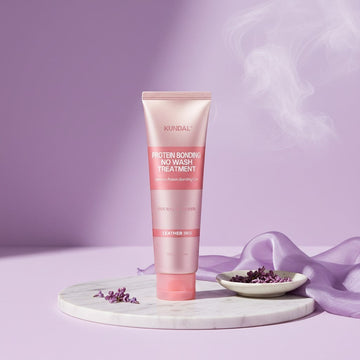 Assemble K - Play .Try .Glow Kundal Protein Bonding No Wash Treatment in Leather Iris scent, 130 ml, for damaged hair.