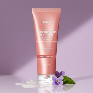 Assemble K - Play .Try .Glow KUNDAL Protein Bonding Treatment for damaged hair in Violet Muguet scent. Cream to serum formula.