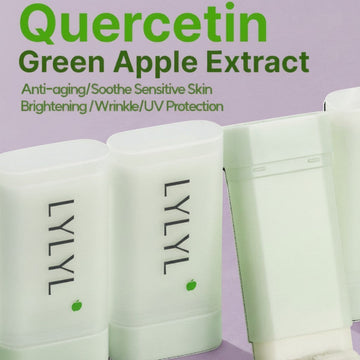 Assemble K - Play .Try .Glow LYLYL Green Apple No-Sebum Sunstick with SPF50+ PA++++ for UV protection and oil reduction.