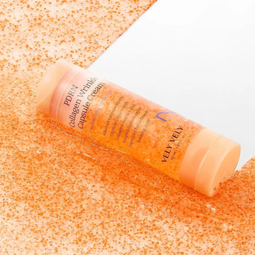 Assemble K - Play .Try .Glow VELY VELY PDRN Collagen Wrinkle Capsule Cream with salmon DNA and collagen capsules for firm, radiant skin.