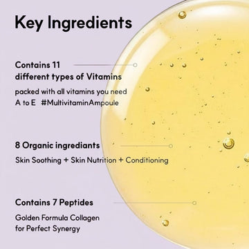 Assemble K - Play .Try .Glow Vita ABCDE Ampoule with 11 vitamins and 7 peptides for skin nourishment and firming.