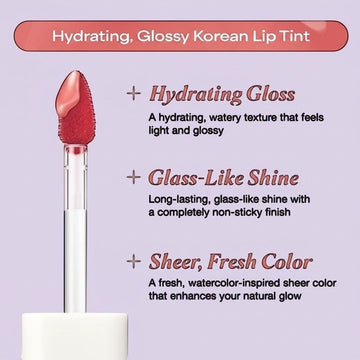 Assemble K - Play .Try .Glow Water Glow Lip Tint in Lake, a hydrating, glossy Korean lip tint with a sheer, fresh color.