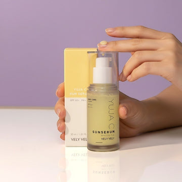 Assemble K - Play .Try .Glow VELY VELY Yuja C Sun Serum 30ml with SPF 50+ PA++++ for brighter, clearer skin.