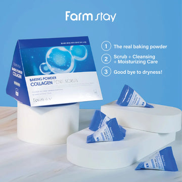 FARM STAY Baking Powder Collagen Pore Scrub 7g*25 - Exfoliate & Clean
