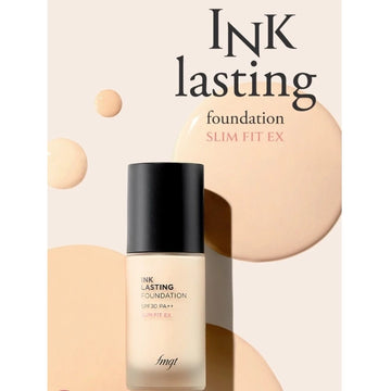 THE FACE SHOP Ink Lasting Foundation Slim Fit Ex V201 Apricot Beige SPF30 PA++