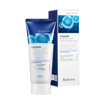 FARM STAY Collagen Water Full Moist Deep Cleansing Foam 180ml - Clean & Moist