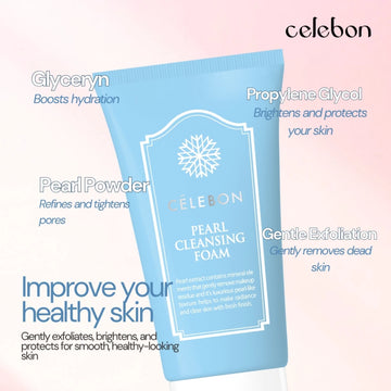 CELEBON Pearl Cleansing Foam 130ml - Purify & Glow