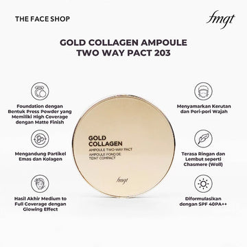 THE FACE SHOP Gold Collagen Ampoule Two-Way Pact 201