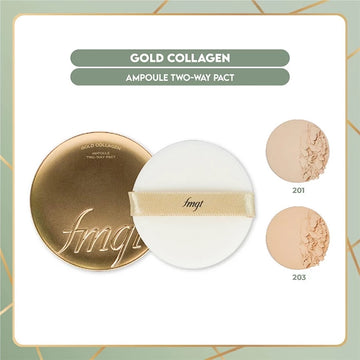 THE FACE SHOP Gold Collagen Ampoule Two-Way Pact 201