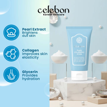 CELEBON Pearl Cleansing Foam 130ml - Purify & Glow