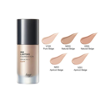 THE FACE SHOP Ink Lasting Foundation Slim Fit Ex V201 Apricot Beige SPF30 PA++